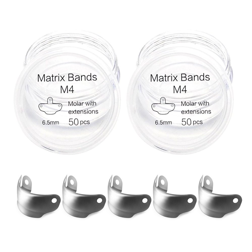 50PCS Dental Sectional Contoured Matrices Matrix Bands, M4 Dental Matrix Bands, Dental Matrix Bands For Dental Restorations-2boxes||6.5mm