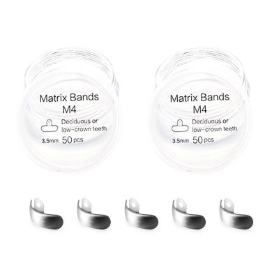 50PCS Dental Sectional Contoured Matrices Matrix Bands, M4 Dental Matrix Bands, Dental Matrix Bands For Dental Restorations-2boxes||3.5mm