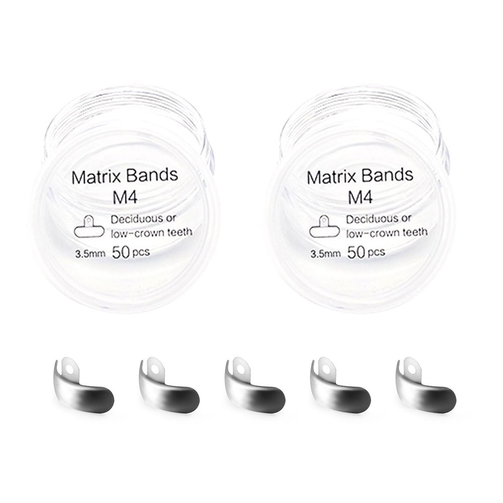 50PCS Dental Sectional Contoured Matrices Matrix Bands, M4 Dental Matrix Bands, Dental Matrix Bands For Dental Restorations-2boxes||3.5mm