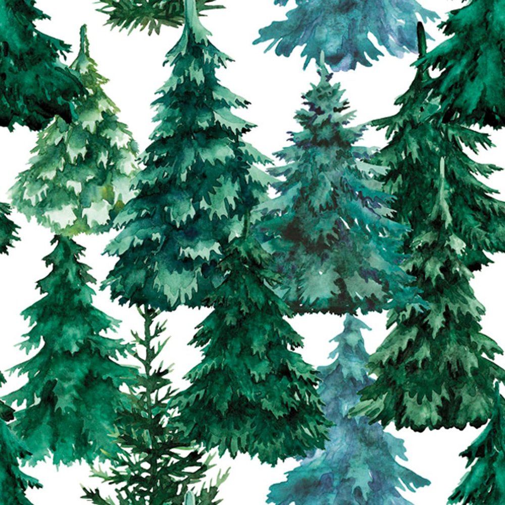 3-Ply Xmas Decoupage Tissue Paper Napkins Decorative Christmas Serviettes 33cm x 33cm - Pack of 20 (Watercolour Winter Forest)