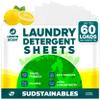 Sudstainables Laundry Detergent Sheets for Clothes (60 Refills) - Detergent Strips for Ecological Clothing, Eco-Friendly, No Residue, Plastic-Free, Suitable for Travel, Planet Friendly view 1