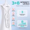 COSLUS Water Teeth Flosser Picks: 4 Modes Cordless Irrigator 300ML Portable Electric Flossing Machinerie for Teeth Cleaning Rechargeable IPX7 Waterproof Tooth Pick Set Cleaner for Travel Home view 4