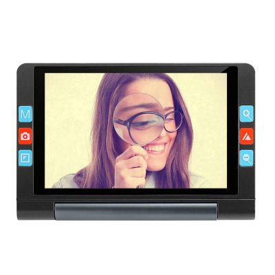 8.0 Inch Portable Digital Magnifier, 20X Zoom & 26 Color, Supports Connection to PC/TV, Eyesight Aid Tool for Reading Books Newspaper Bills Magazines Menus (Color : Black)