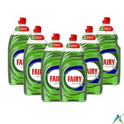 STAR FASHION GLOBAL LTD Fairy Original Washing Up Liquid - Lasts 50% Longer - New And Improved Formula - Saver Pack of (6x900ml)
