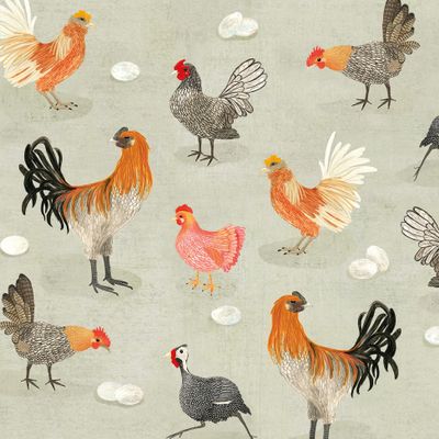 20 Napkins Animal Motifs Many Lively Chickens as Table Decoration Paper Napkins with Motif Also for Decoupage and Decoupage 33 x 33 cm