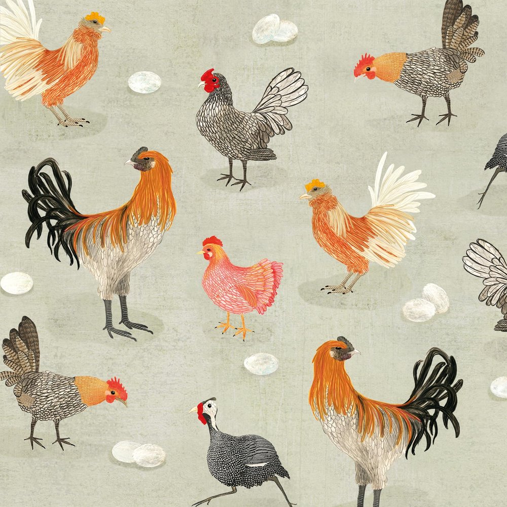 20 Napkins Animal Motifs Many Lively Chickens as Table Decoration Paper Napkins with Motif Also for Decoupage and Decoupage 33 x 33 cm