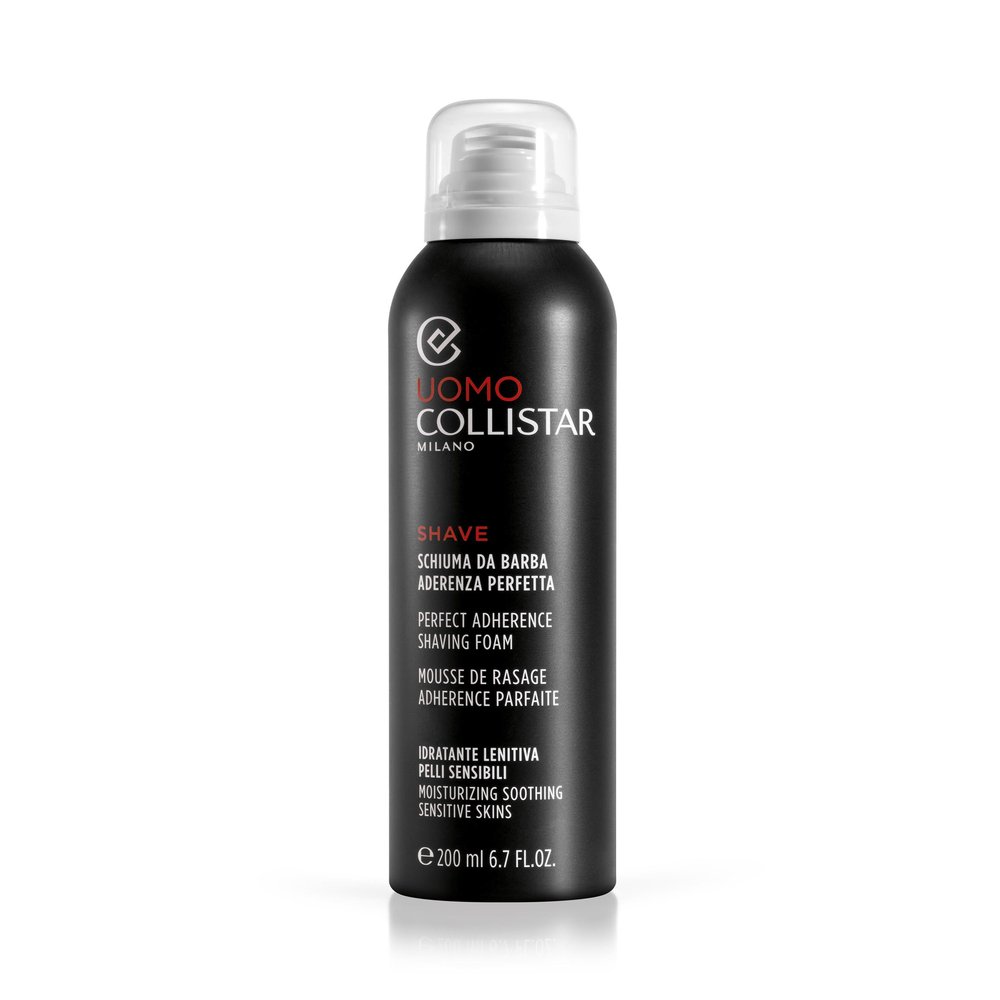 Collistar Men's Shaving Foam Excellent Adhesion, Optimal for Sensitive Skin, Moisturizing and Soothing, Protects and Nourishes the Skin, 200 ml