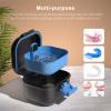 BVN Leak-Proof Denture Bath Case with Strainer Basket, Portable Denture Cup for Soaking False Teeth, Retainers & Gum Shields, Travel Cleaning Container (Black + Blue) view 2