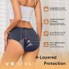Women's High Absorbency Period Cotton Underwear Heavy Flow Leakproof Panties Washable Incontinence Briefs Multipack, 3 Packs - Solid Black, M view 3