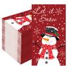 100 PCS Christmas Snowman Napkins Winter Snowflake Guest Napkins 3 Ply Let It Snow Paper Hand Towels Merry Christmas Disposable Dinner Napkins for Christmas Party Home Kitchen Bathroom Table Decor view 1