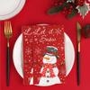 100 PCS Christmas Snowman Napkins Winter Snowflake Guest Napkins 3 Ply Let It Snow Paper Hand Towels Merry Christmas Disposable Dinner Napkins for Christmas Party Home Kitchen Bathroom Table Decor view 4