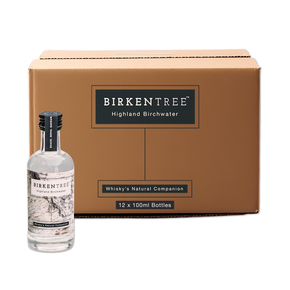 Birchwater by Birkentree 12 x 100ml - Whisky Accompaniment from The Scottish Highlands - Hand-Tapped Natural Birchwater with No Additives