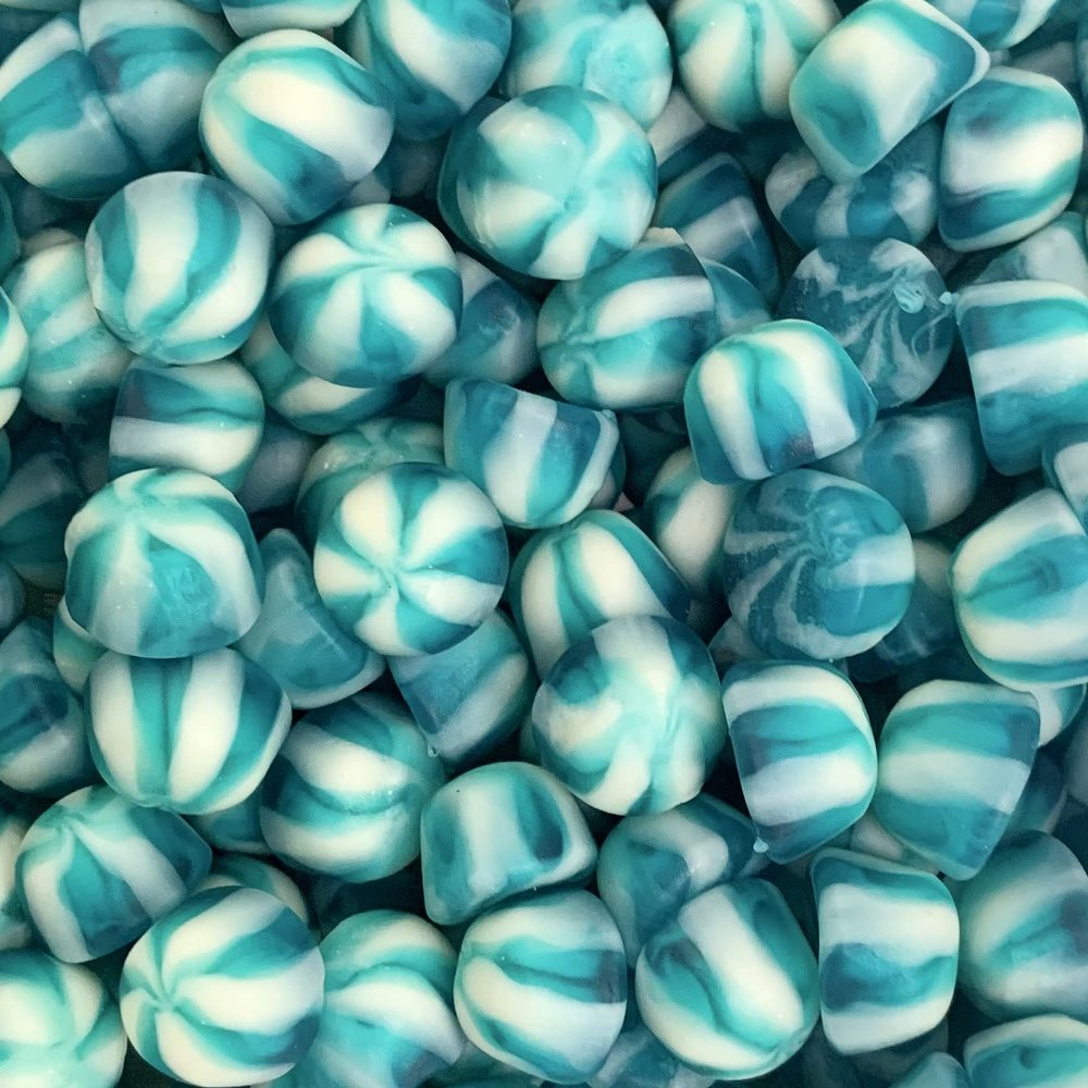 Blue Twist Kisses LARGE RETAIL Sweet Shop Jar by The Gourmet Sweet Company