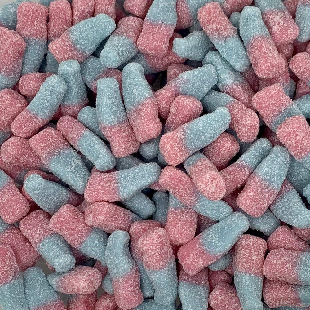 Fizzy Bubblegum Bottles LARGE RETAIL Sweet Shop Jar by The Gourmet Sweet Company