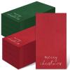 Whaline Christmas Guest Napkins Red Green Merry Christmas Paper Napkins Disposable Xmas Guest Hand Napkin Towel for Winter Holiday Party Supplies Bathroom Table Decor,80Pcs view 1