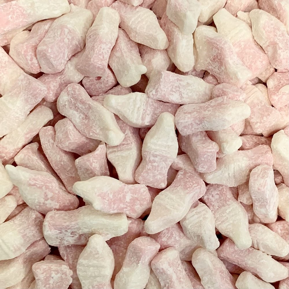 Dusted Strawberry Milkshake Bottles LARGE RETAIL Sweet Shop Jar by The Gourmet Sweet Company
