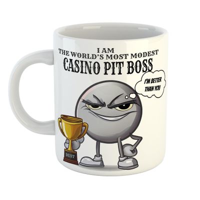 I am The World's Most Modest Casino Pit Boss Smug Mug Sarcastic, 11 oz Ceramic Mug
