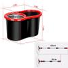 JUNYFFF Microfibre Mop And Bucket Set with Extra 4-In-1 Head Replacement, Spin Mop for Cleaning Floors, Set of 1X Mop, 1X Bucket And 3X Refill, Red view 2