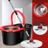 JUNYFFF Microfibre Mop And Bucket Set with Extra 4-In-1 Head Replacement, Spin Mop for Cleaning Floors, Set of 1X Mop, 1X Bucket And 3X Refill, Red view 4