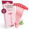 Carmesi Disposable Body Razors for Women - Pack of 5 | Aloe Vera & Vitamin E Moisture Strip For Smooth & Painless Hair Removal | Slip-Proof Rubber Grip | Safe, Hygienic & Economical view 1