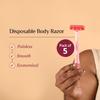 Carmesi Disposable Body Razors for Women - Pack of 5 | Aloe Vera & Vitamin E Moisture Strip For Smooth & Painless Hair Removal | Slip-Proof Rubber Grip | Safe, Hygienic & Economical view 2