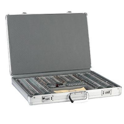 TsoLay Optical Trial Lens Kit, 232 Pcs Metal Rim Ophthalmic Lenses with Aluminium Case, Lens Set Box, 26mm Clear Aperture Precise Degree, Easy To Carry, Suitable for Opticians and Eye Hospitals