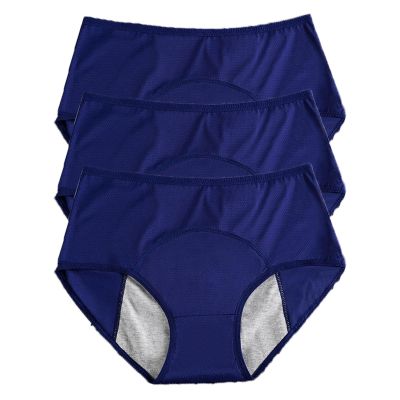 REUset Women's Washable Urinary Leakage Panties, 3 x Women's Incontinence Panties, Cotton Menstrual Panties for Menstrual Cycle, Breathable, Washable, Waterproof, F, L
