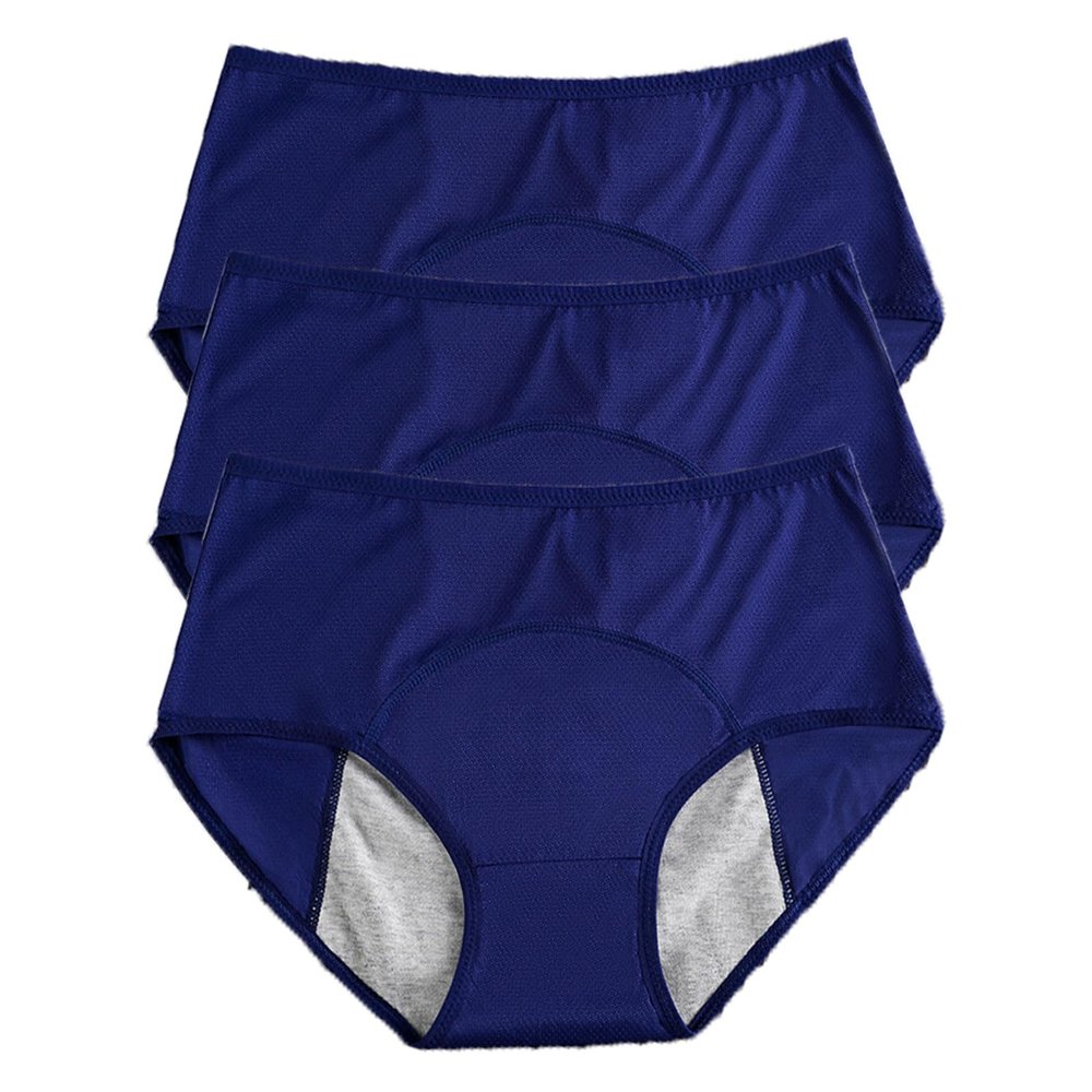 REUset Women's Washable Urinary Leakage Panties, 3 x Women's Incontinence Panties, Cotton Menstrual Panties for Menstrual Cycle, Breathable, Washable, Waterproof, F, L