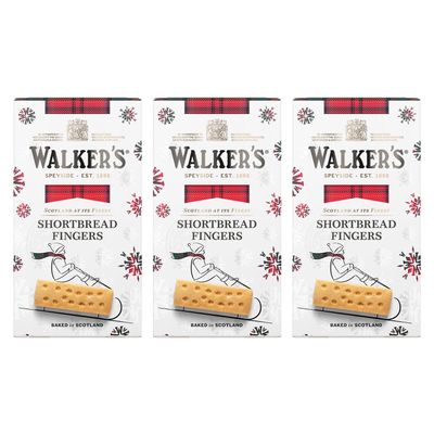 Walkers Shortbread  Festive Shortbread Fingers 160g - Pack of 3