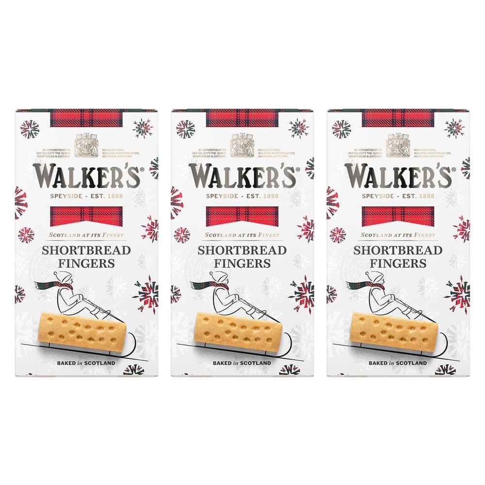 Walkers Shortbread  Festive Shortbread Fingers 160g - Pack of 3