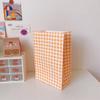 rongweiwang Plaid Bags Wrapping Folding Colorful Gift Packaging Bag Storage Candy Multifunctional Recyclable Grids Organizer Props, Yellow, 23 * 15 * 8cm view 4