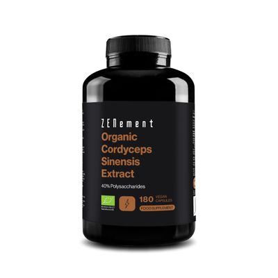 Organic Cordyceps Sinensis, 180 Capsules (6-Month Supply) | Mushroom Extract Powder Supplement | 650mg of Authentic CS-4 Extract, 40% bioactive Polysaccharides | Vegan, No Additives | Zenement