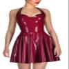 PODSI Handmade Latex Dress Neck Halter Dress A-Line Dress,as It,M view 1
