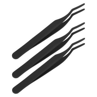 3pcs Eyelash Extension Applicator Tightly Closed Eyelash Tweezers Stainless Steel Rounded Edges for Beauty Salon