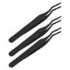 3pcs Eyelash Extension Applicator Tightly Closed Eyelash Tweezers Stainless Steel Rounded Edges for Beauty Salon view 1