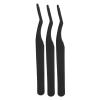 3pcs Eyelash Extension Applicator Tightly Closed Eyelash Tweezers Stainless Steel Rounded Edges for Beauty Salon view 3