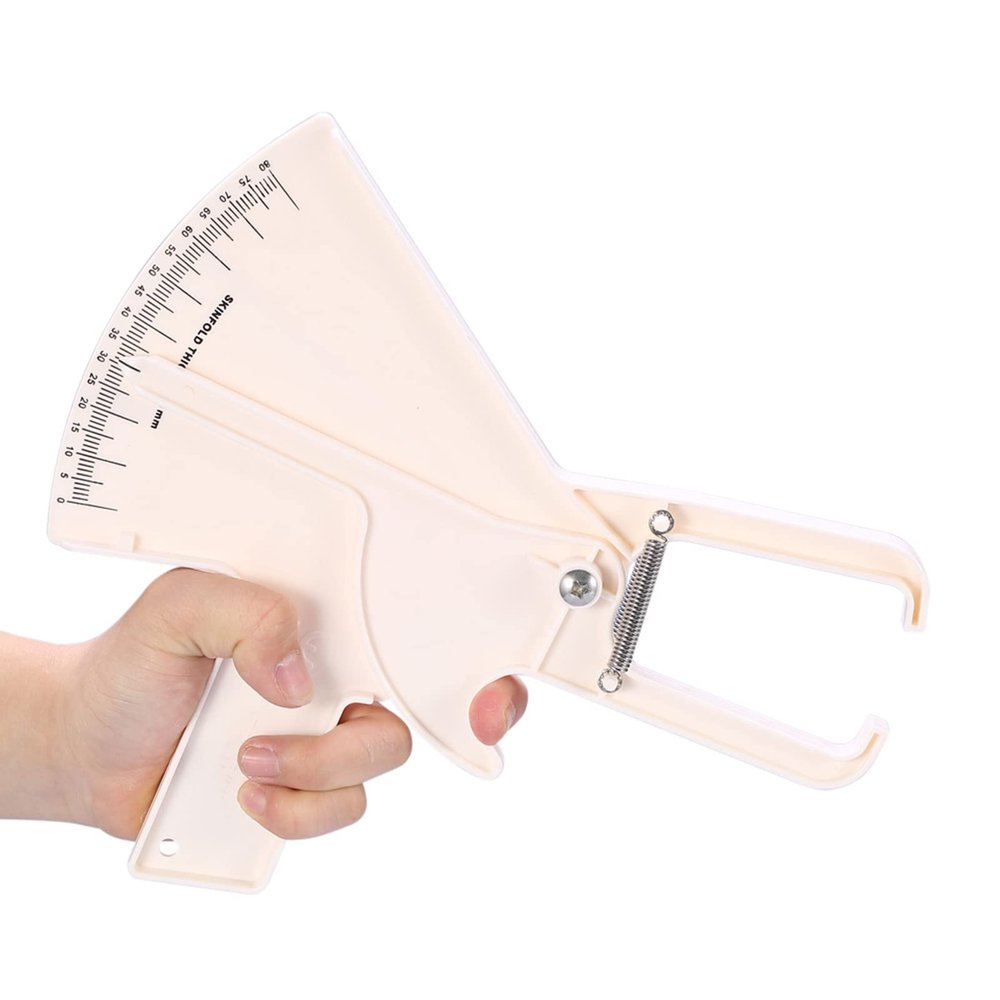 Body Fat Caliper, Body Fat Measuring Device, Body Fat Caliper Tape Kit for Women and Men (White)