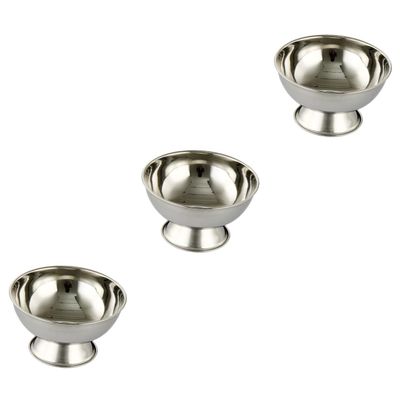 Beavorty 3pcs Stainless Steel Shaving Mug Footed Shave Bowl Reusable Large Shaving Cup for Men Household Use