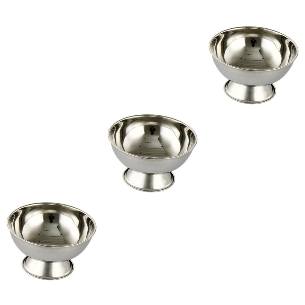 Beavorty 3pcs Stainless Steel Shaving Mug Footed Shave Bowl Reusable Large Shaving Cup for Men Household Use