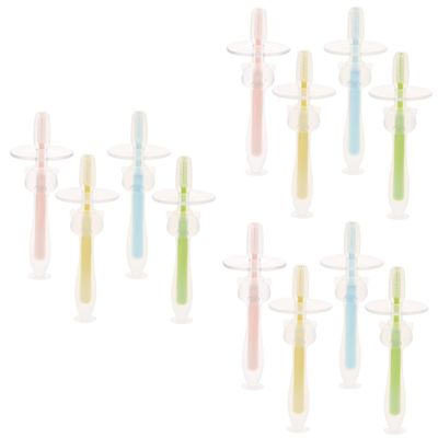 Beavorty 12pcs Toothbrushes Boy Girl Training Silicone Toothbrush Suction Base Months