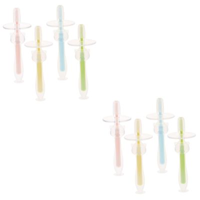 Beavorty 8pcs Silicone Toothbrush for Boy Girl Months Suction Base Soft Bristles Boy Girl Training Toothbrush and Year Old