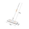 Adjustable 360 Rotating Flat Mop with Super Absorbent Fiber Pads and Wet and Dry Use, Mop with Automatic Water Compression (4 Microfibre Pads) (White) view 2