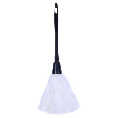 Fvoagaou 1pc Fashion Turkey Duster with Black Plastic Handle Cleaning Tool(white) 35cm