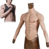 CRODRES Silicone Fake Muscle Suit with Arms Realistic Abdominal Muscle Vest Simulation Skin Male Chest for Cosplay Party,Color 1,L view 1