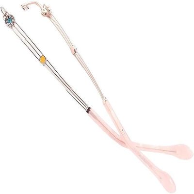 GINTON Replacement Temple Arm Frame,Eyeglass End Tips, Eyeglasses Arm Leg,1 Pair Rimless Glasses 2-Hole Temples Rhinestone Eyeglass Repair Parts Eyeglass Temples Replacement Arms, Pink