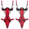 DOUKI Women One-piece Lingerie Open Crotch Bodysuit Adjustable Shoulder Straps 1/4 Underwired Open Cups Crotchless Backless Nightwear view 1