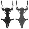 DOUKI Women One-piece Lingerie Open Crotch Bodysuit Adjustable Shoulder Straps 1/4 Underwired Open Cups Crotchless Backless Nightwear view 1