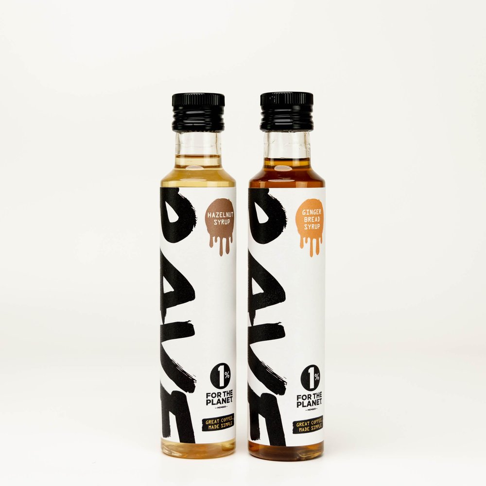 Rave Coffee Syrup Twin Combo Pack 2 x 250ml - 1 x Gingerbread 1x Hazelnut