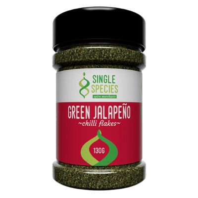 Angus & Oink | Superior Single Species Green Jalapeo Chilli Flakes | Versatile Year-Round Spice | Mild to Medium Heat Factor | Ideal for Stews, BBQs, Marinades, and Mexican Dishes | 1 x 130g