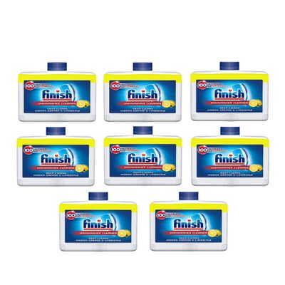 Finish Dishwasher Cleaner - Savers Pack of 8x250ml - De-scales, Deep Cleans, Prolongs Life of Dishwasher - Removes Nasty Odours